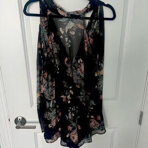 Floral, sheer romper